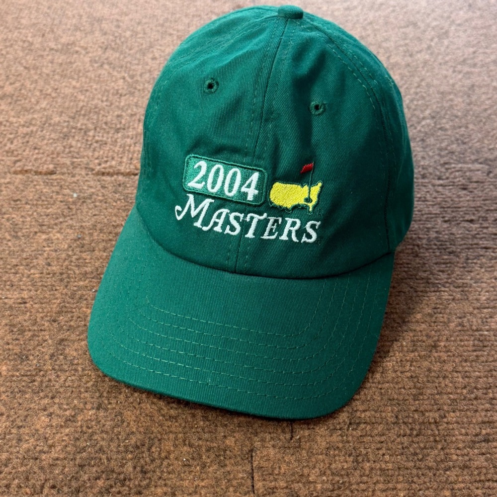 American Needle 2004 Masters Golf Hat Green Adjustable Strapback Cap Made in USA